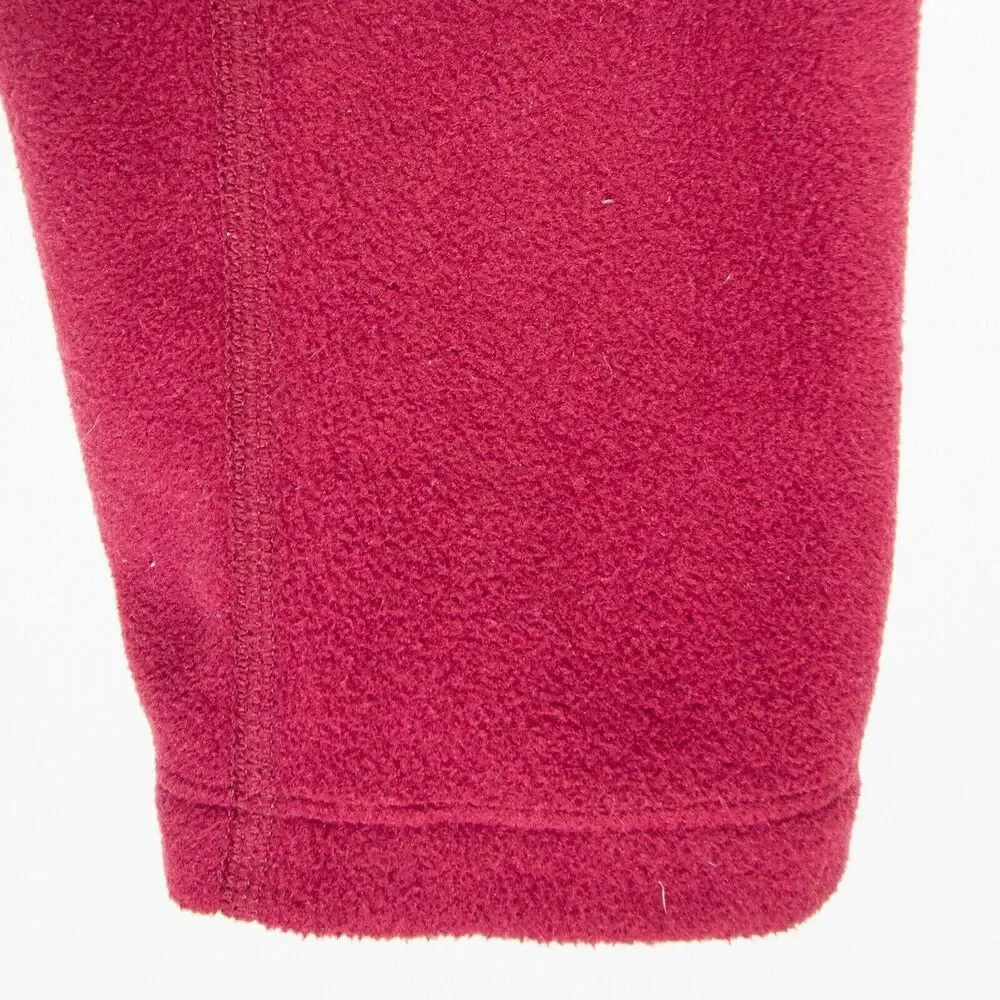 LL Bean Full Zip Fleece Jacket Mock Neck Men's Size XL Burgundy Gray